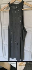 Torrid size 2 halter neck black beaded top